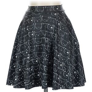 RARE NWOT Blackmilk Cat Faces Skater Skirt Black ~ LIMITED Size XS